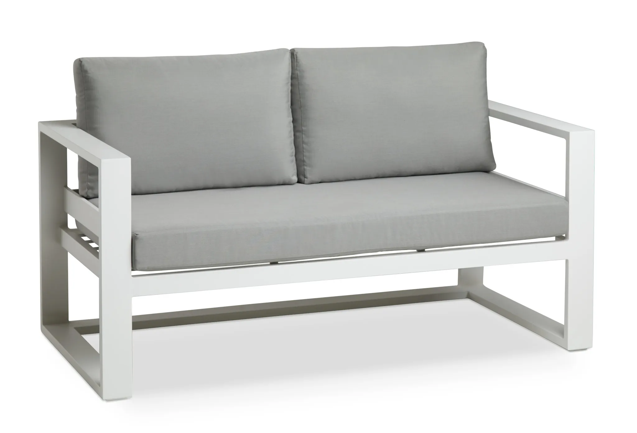 Lisbon Gray Aluminum Loveseat
