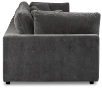 Lounge Dark Gray Fabric 3 Piece Modular Sofa
