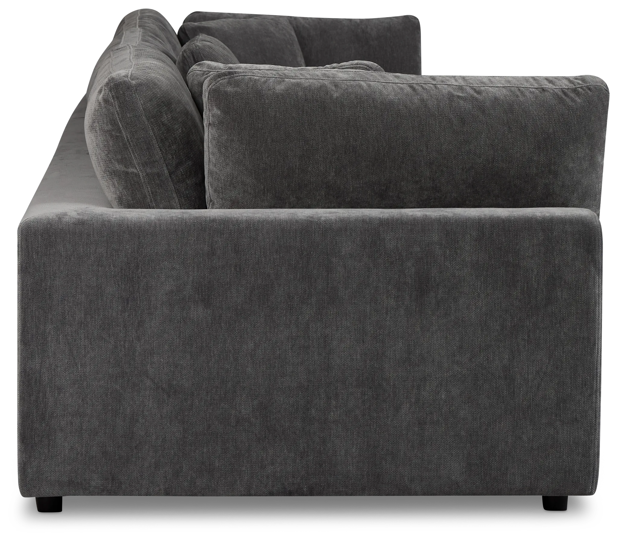 Lounge Dark Gray Fabric 3 Piece Modular Sofa