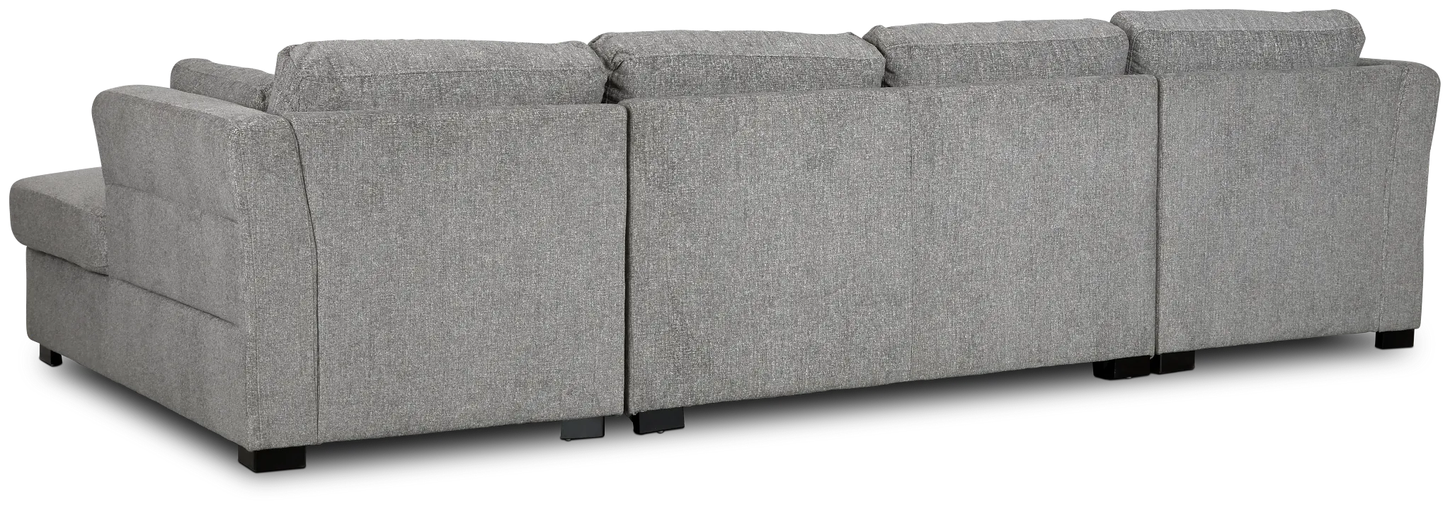 Amber Dark Gray Fabric Double Chaise Sleeper Storage Sectional