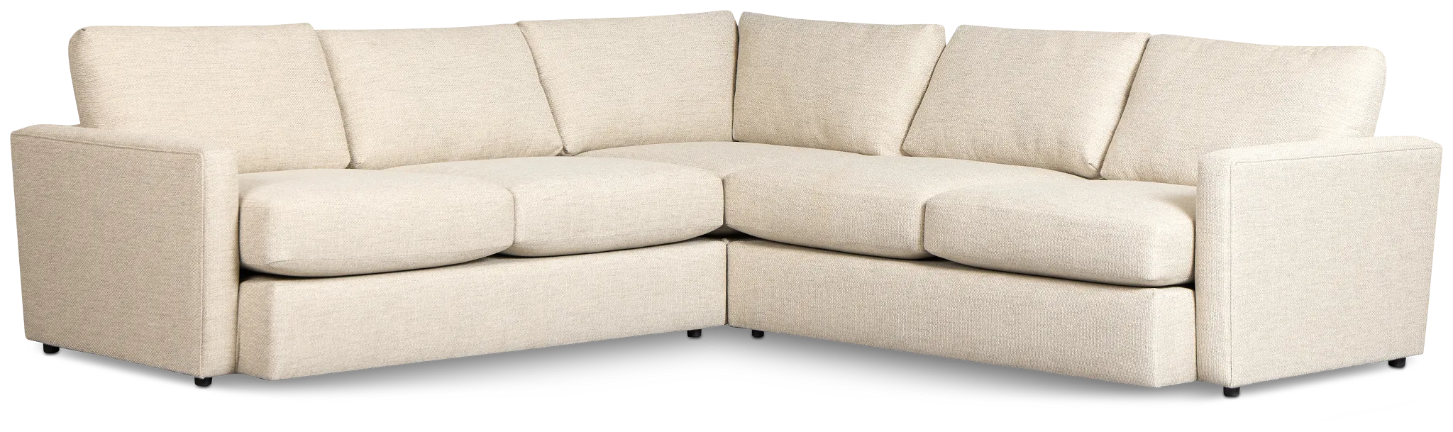 Maxwell Light Gray Fabric Small Two-arm Sectional