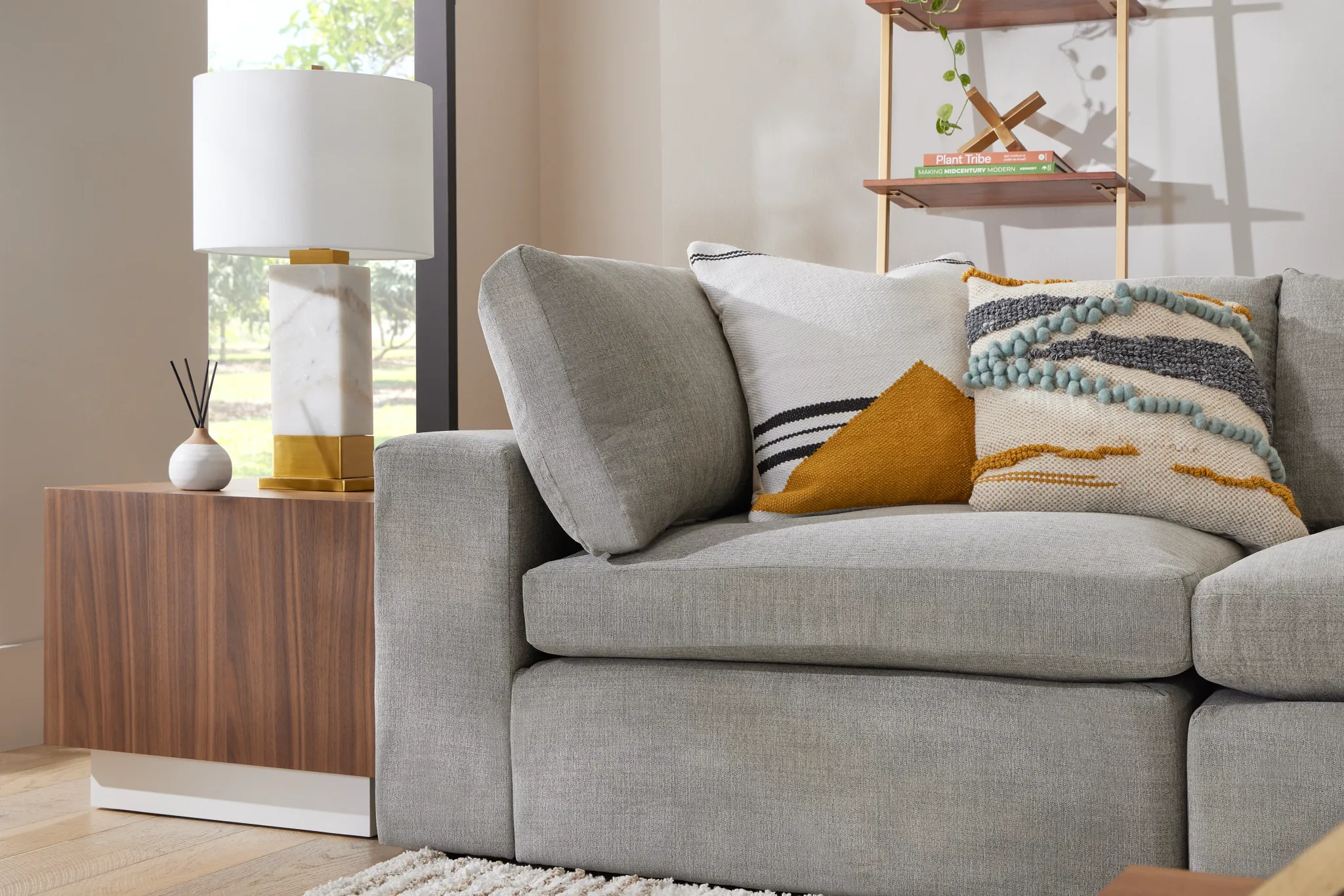 Destin Maguire Gray Fabric 6-piece Pit Sectional