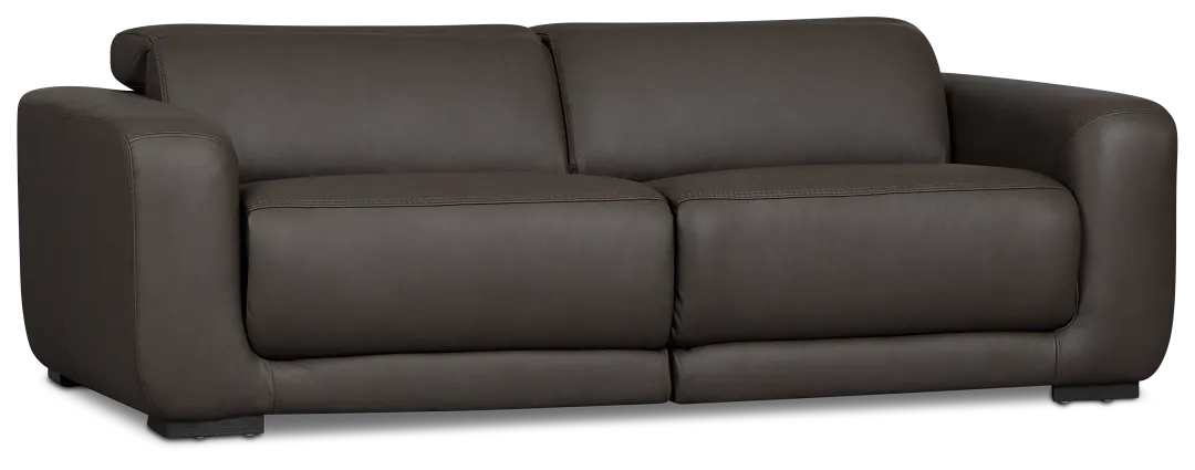 Kieran Dark Brown Lthr/vinyl 2-piece Modular Power Reclining Sofa