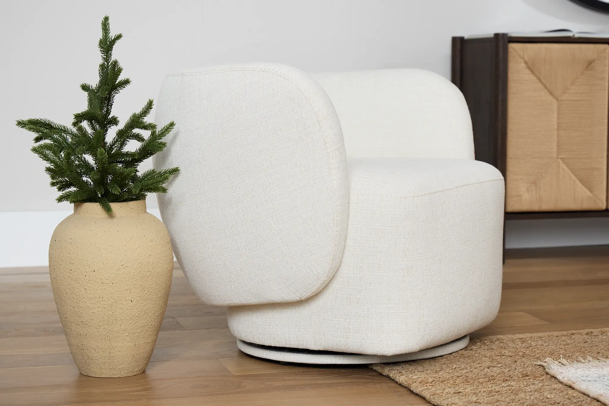 Cleo Light Beige Fabric Swivel Accent Chair Cleo Light Beige Fabric Swivel Accent Chair