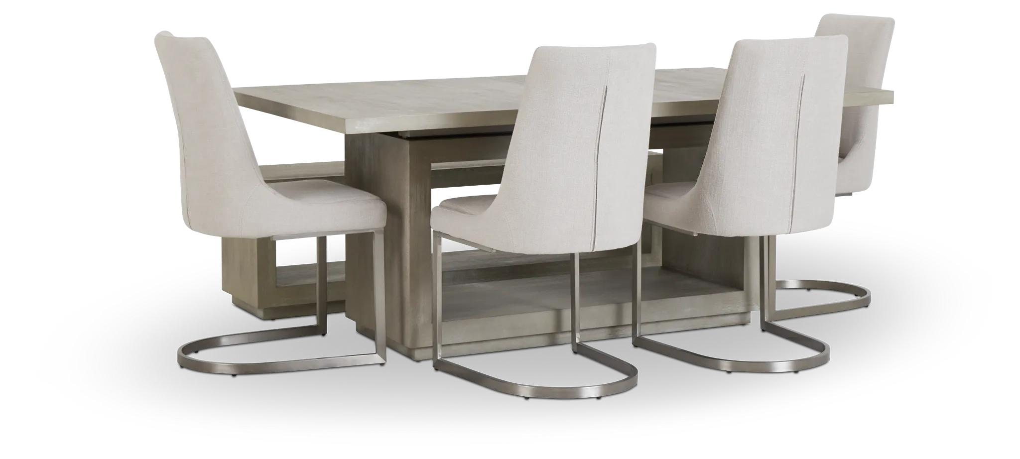 Madden Light Tone Rect Table, 4 Chairs & Bench