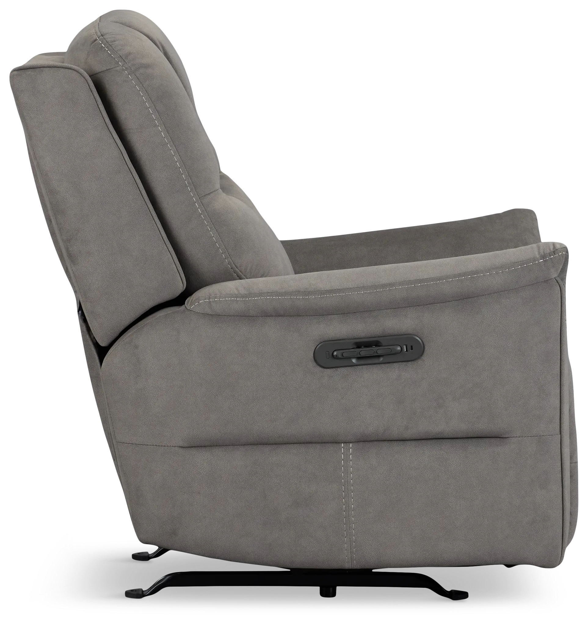 Archie Gray Fabric Power Recliner With Heat And Massage