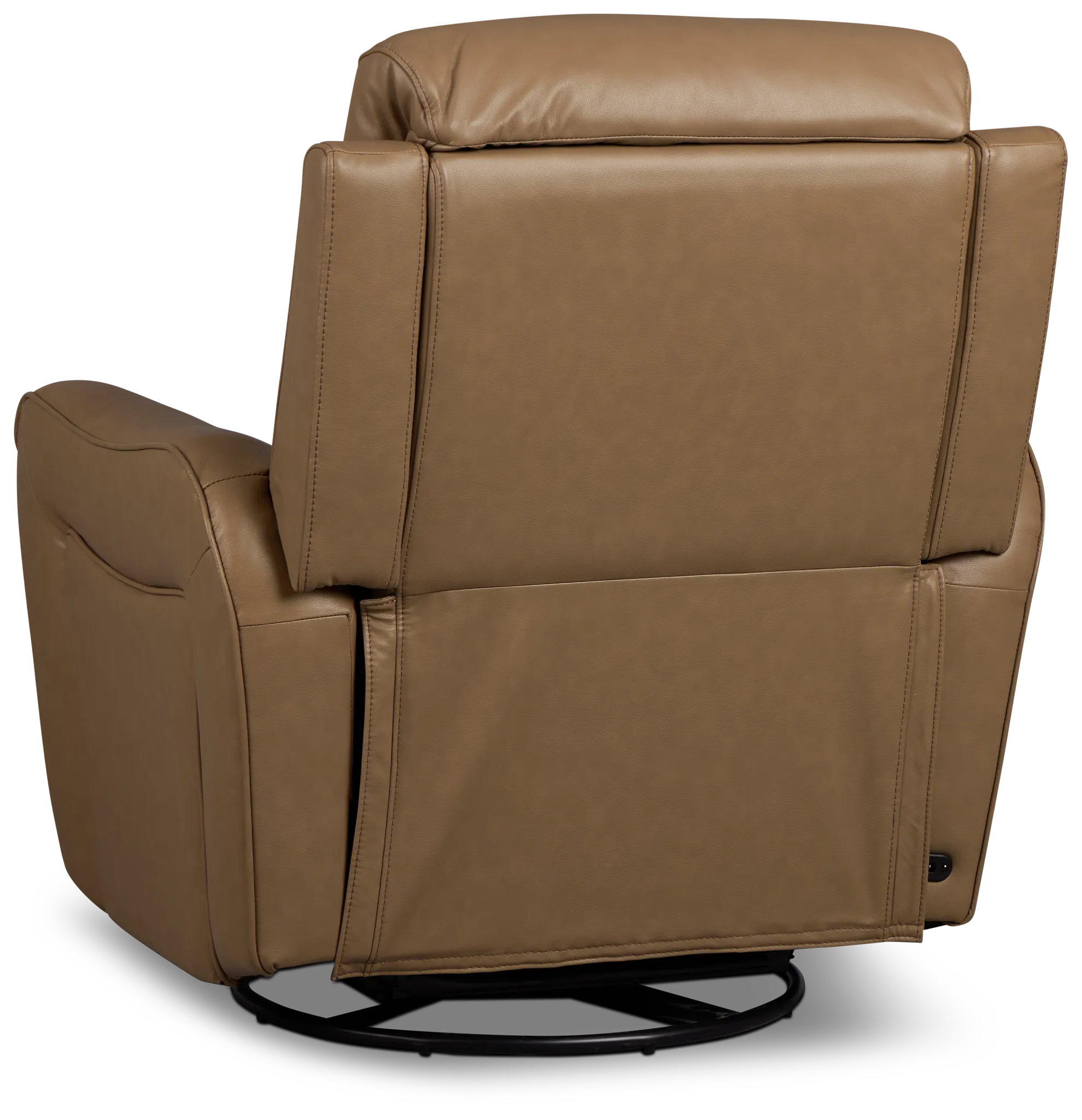 Julian Brown Lthr/vinyl Power Swivel Glider Recliner