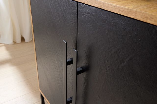 Zane Black Slate Four-door Cabinet