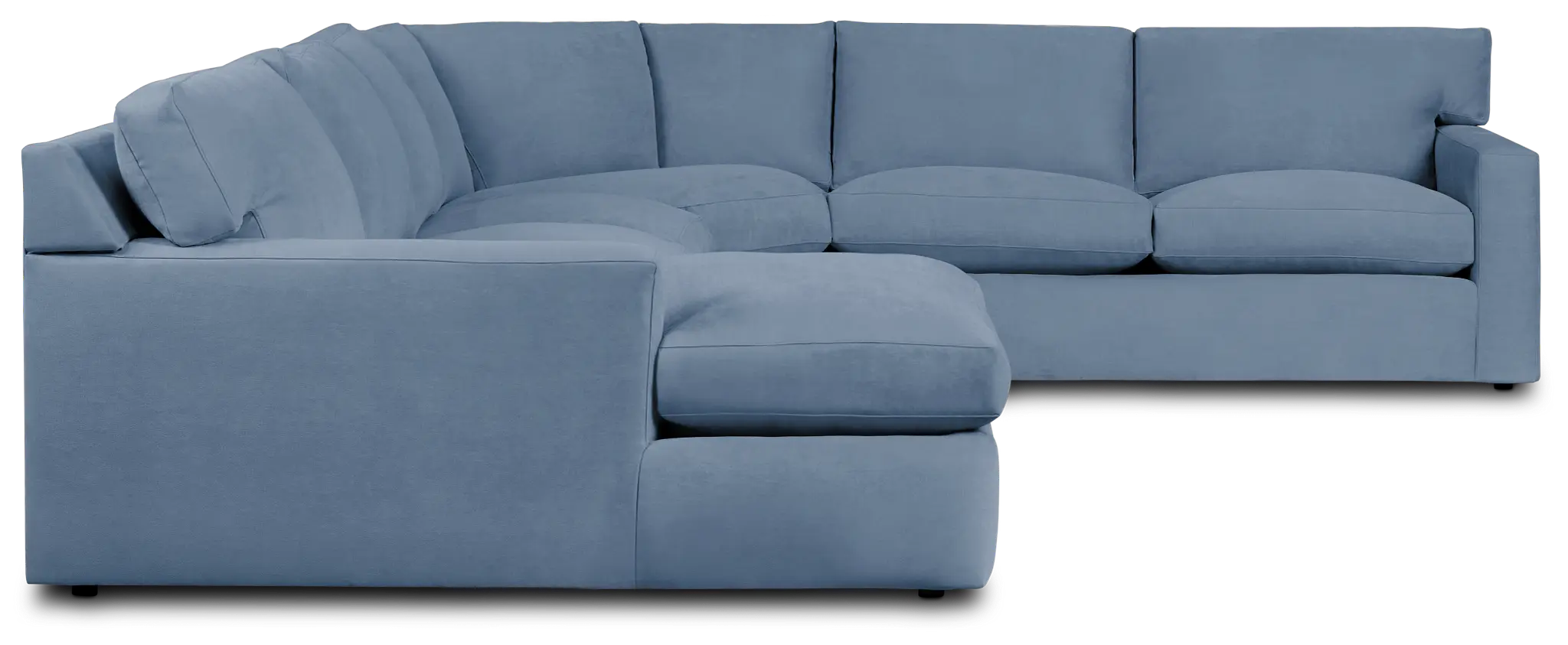 Hudson Blue Fabric Medium Left Chaise Wedge Sectional Hudson Blue Fabric Medium Left Chaise Wedge Sectional