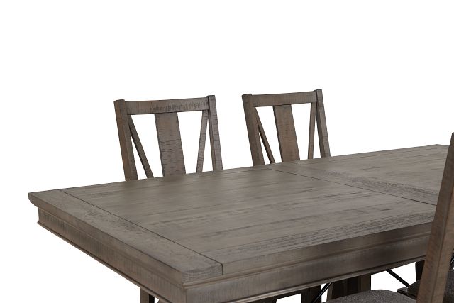 Heron Cove Light Tone Trestle Rectangular Table & 4 Upholstered Chairs (6)