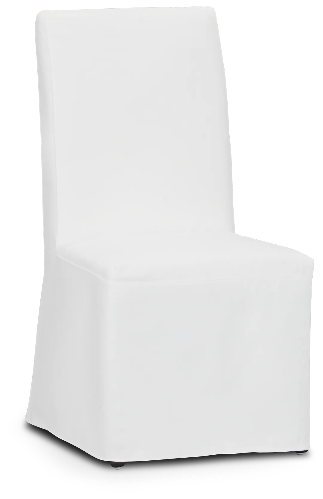 Destination White Long Slipcover Chair With Dark-tone Leg