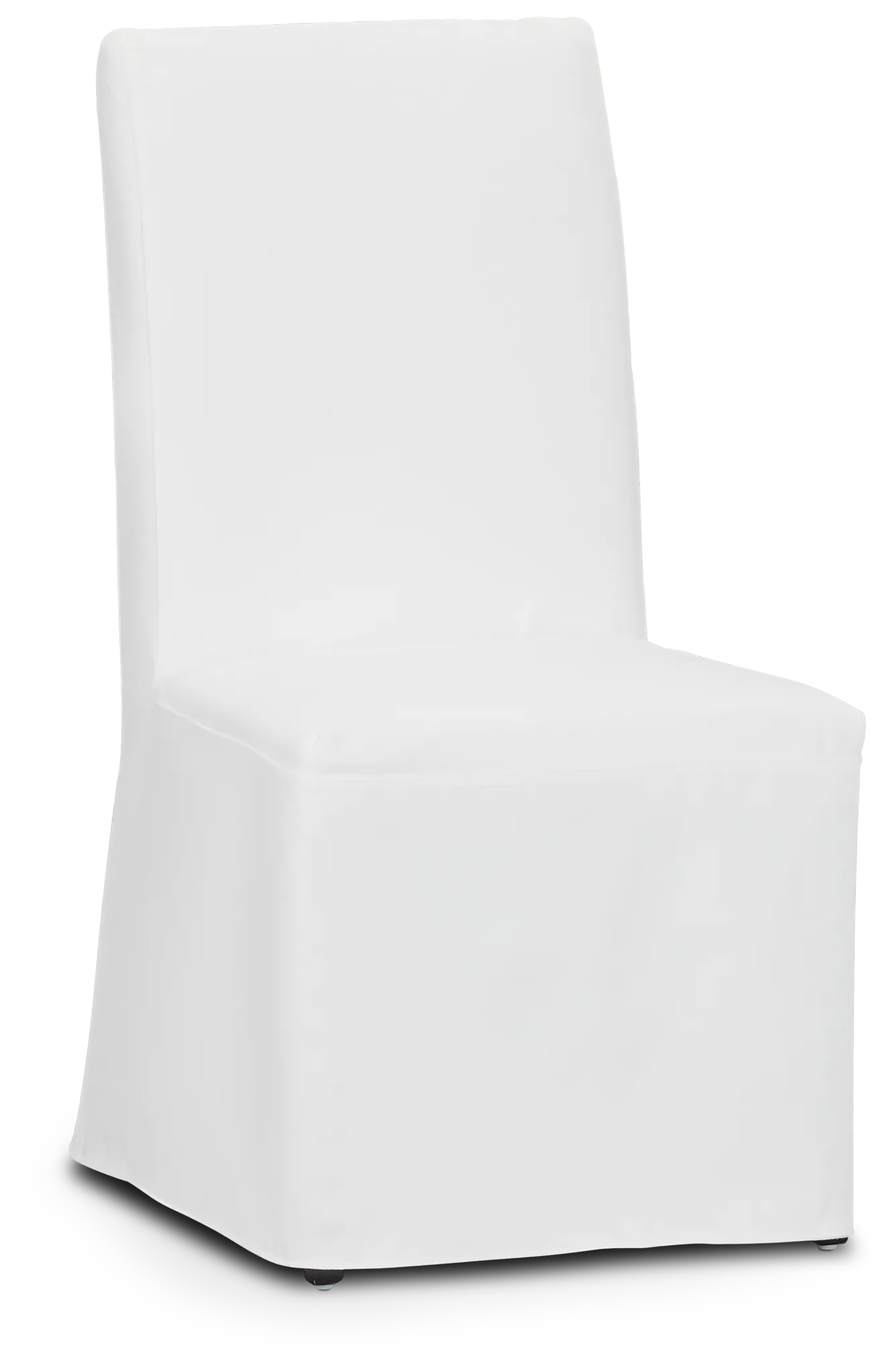 Destination White Long Slipcover Chair With Dark-tone Leg