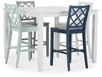 Edgartown White Square High Table & Mixed Barstools