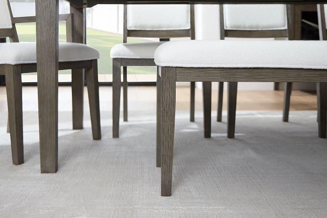 Alden Gray Upholstered Dining Bench