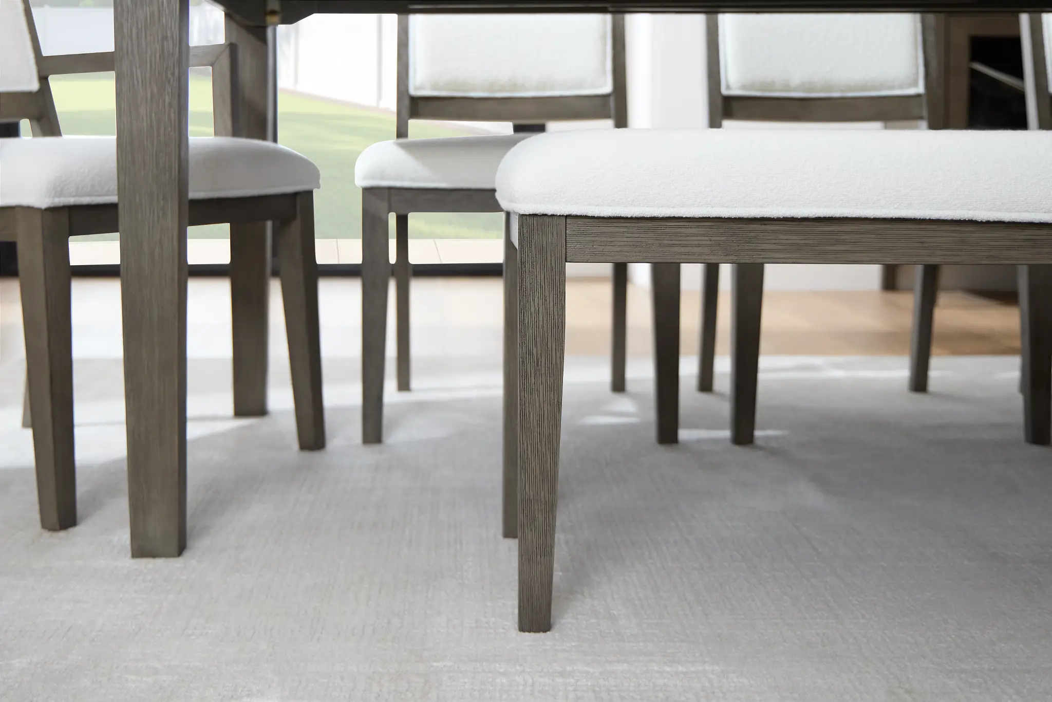 Alden Gray Upholstered Dining Bench Alden Gray Upholstered Dining Bench