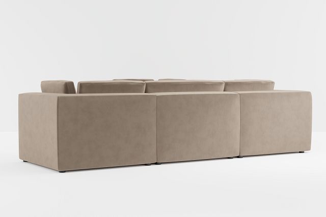 Destin Joya Beige Velvet 5-piece Modular Sectional