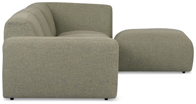 Baylor Green Fabric 4-piece Right Facing Bumper Sectional
