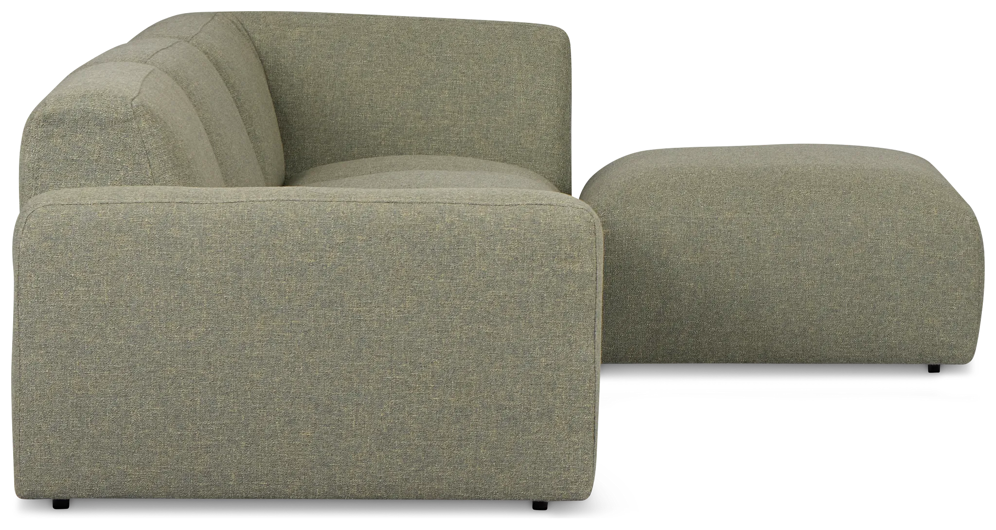 Baylor Green Fabric 4-piece Right Facing Bumper Sectional