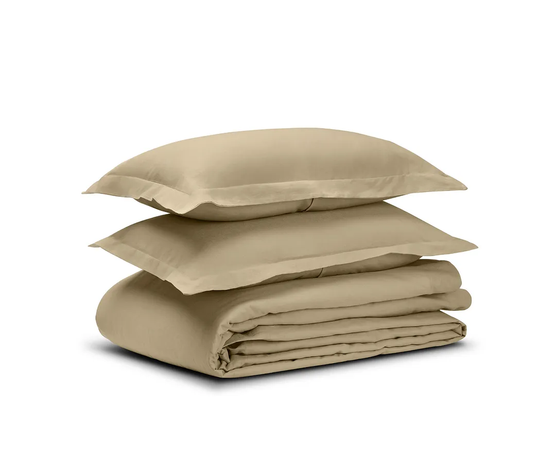 Rest & Renew Linen Blend Khaki Duvet Set