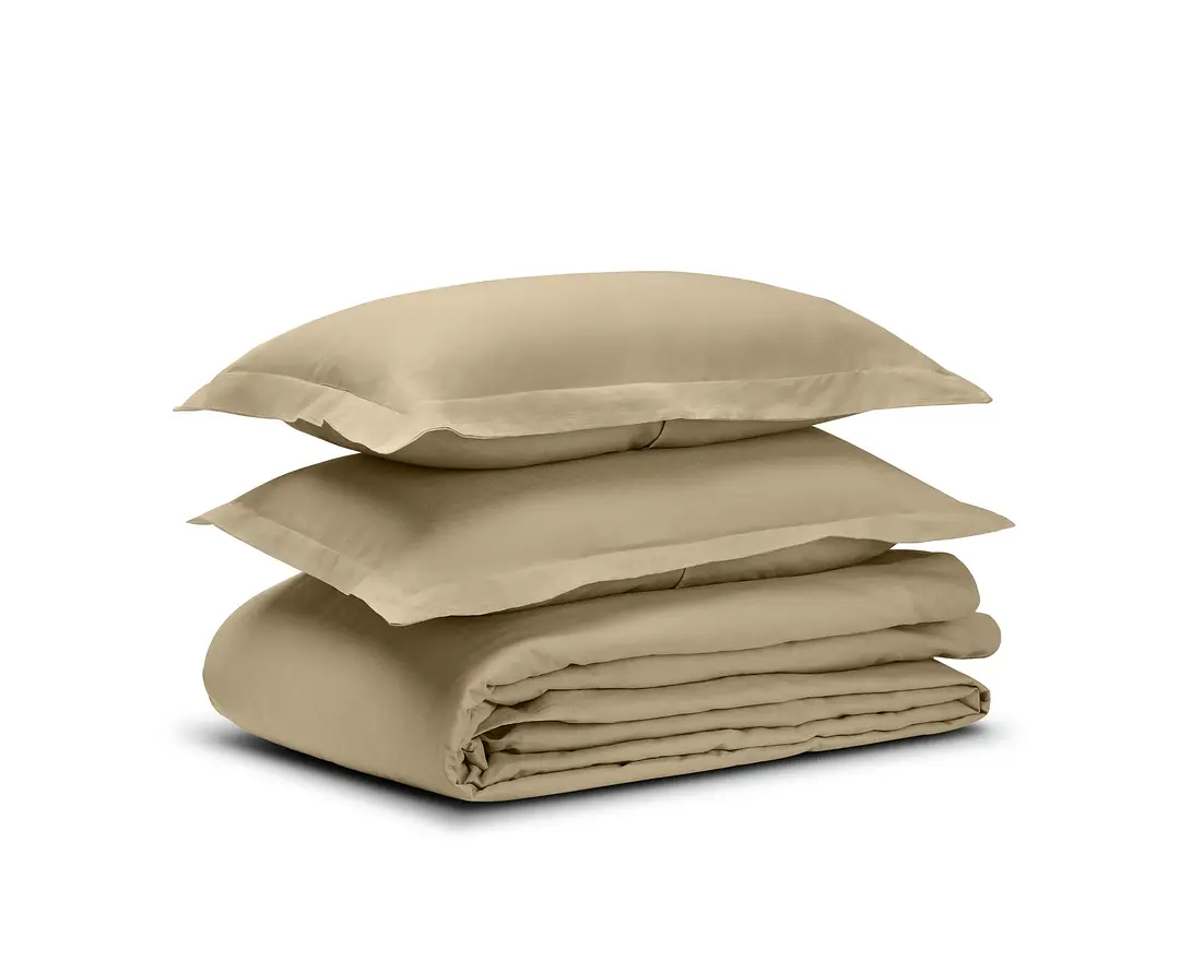 Rest & Renew Linen Blend Khaki Duvet Set Rest & Renew Linen Blend Khaki Duvet Set