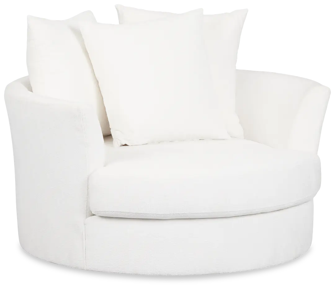 Everly White Fabric Swivel Chair Everly White Fabric Swivel Chair