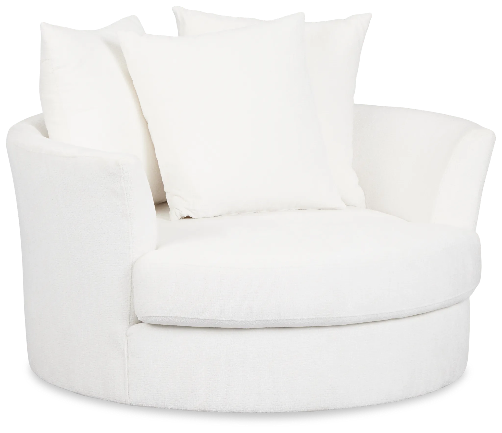 Everly White Fabric Swivel Chair