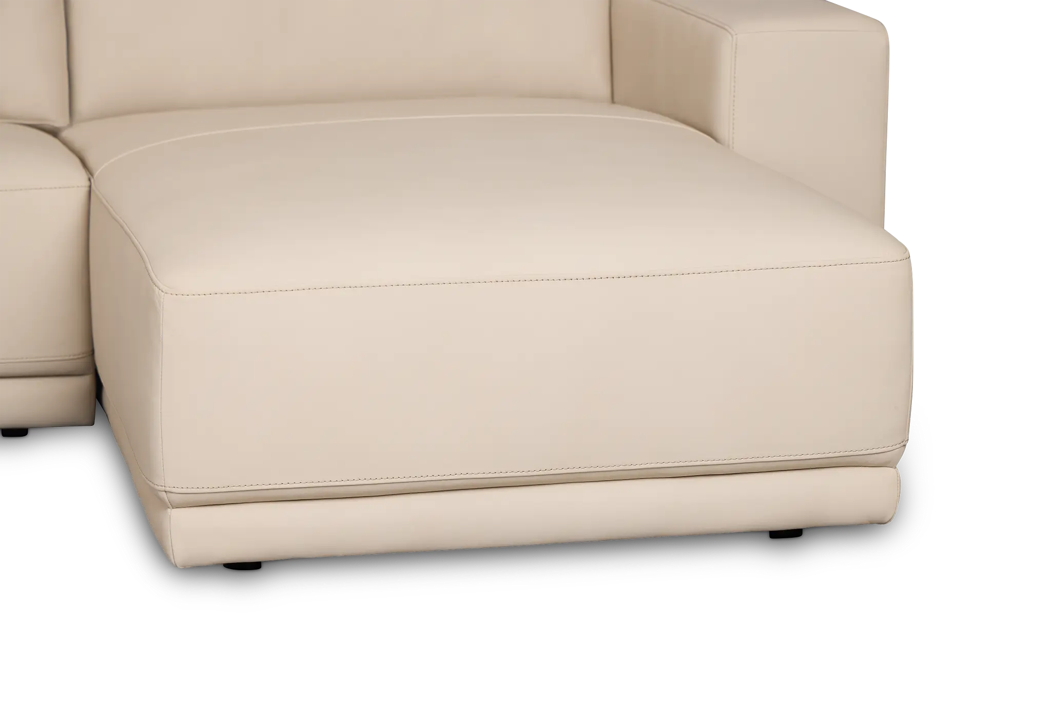 Kellan Ivory Leather Right Chaise Sectional Kellan Ivory Leather Right Chaise Sectional