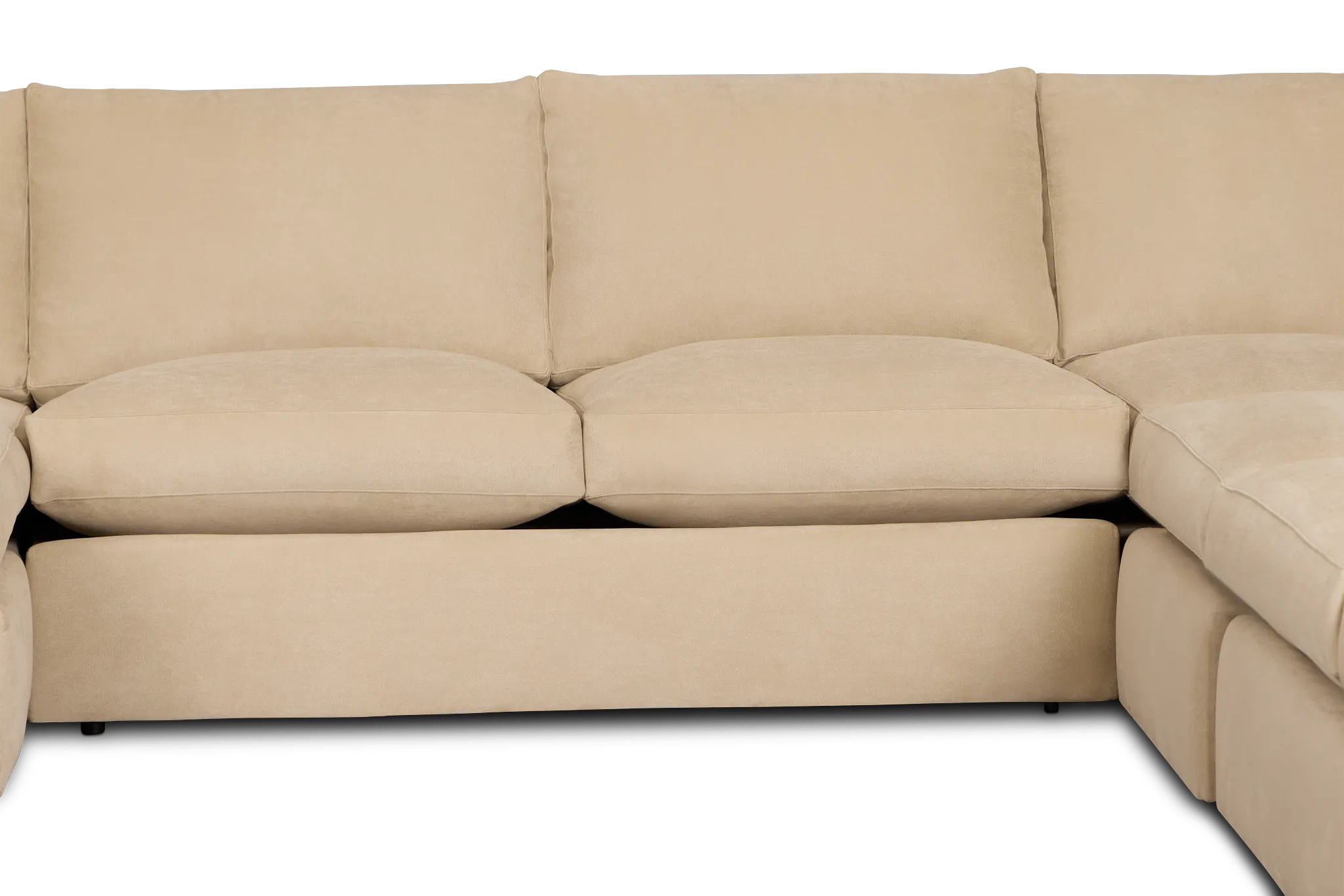 Hudson Beige Fabric Large Left Chaise Sectional