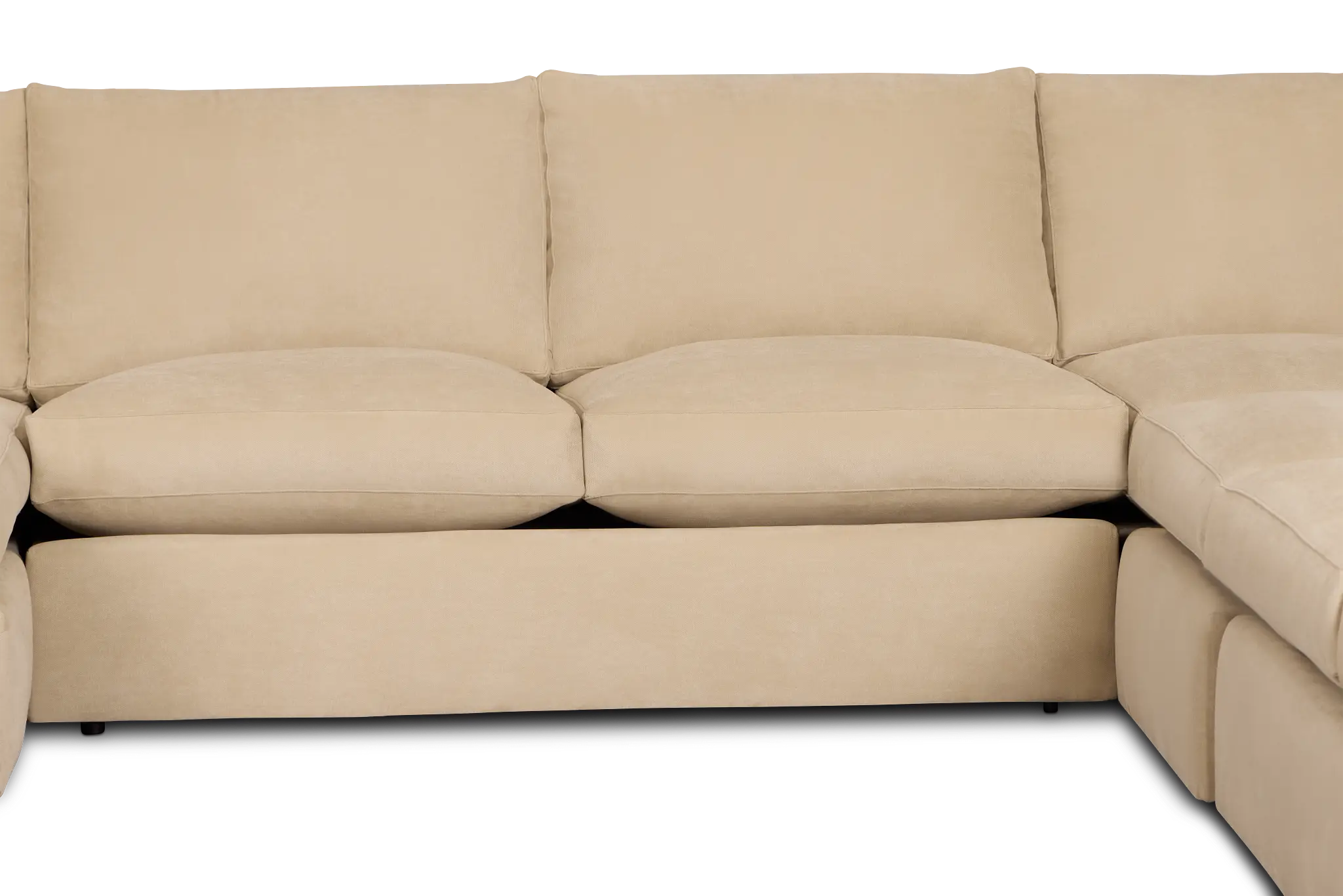 Hudson Beige Fabric Large Left Chaise Sectional Hudson Beige Fabric Large Left Chaise Sectional