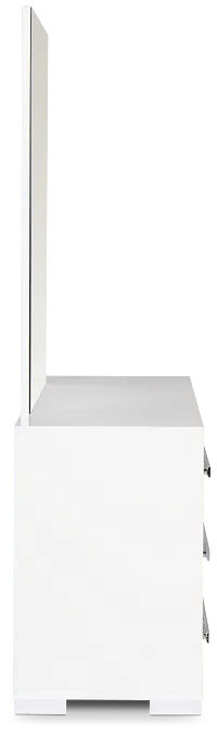 Modena White Dresser & Mirror