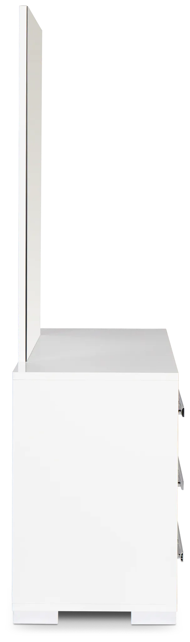 Modena White Dresser & Mirror