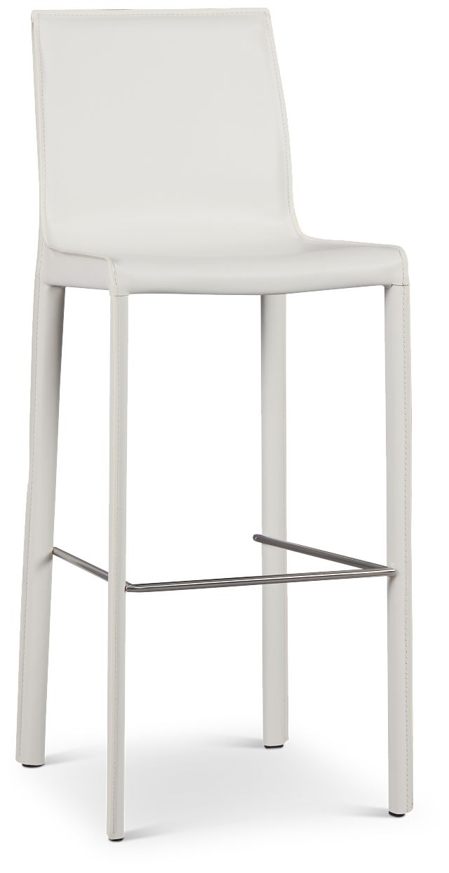 Lugo White 30" Upholstered Barstool