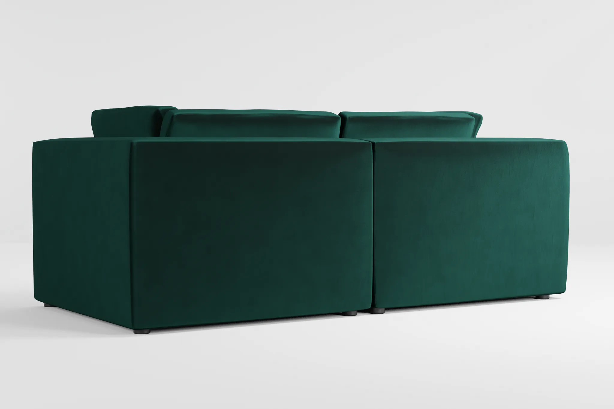 Destin Joya Green Velvet 2-piece Modular Sofa
