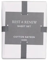 Rest & Renew Cotton Sateen White 300 Thread Sheet Set