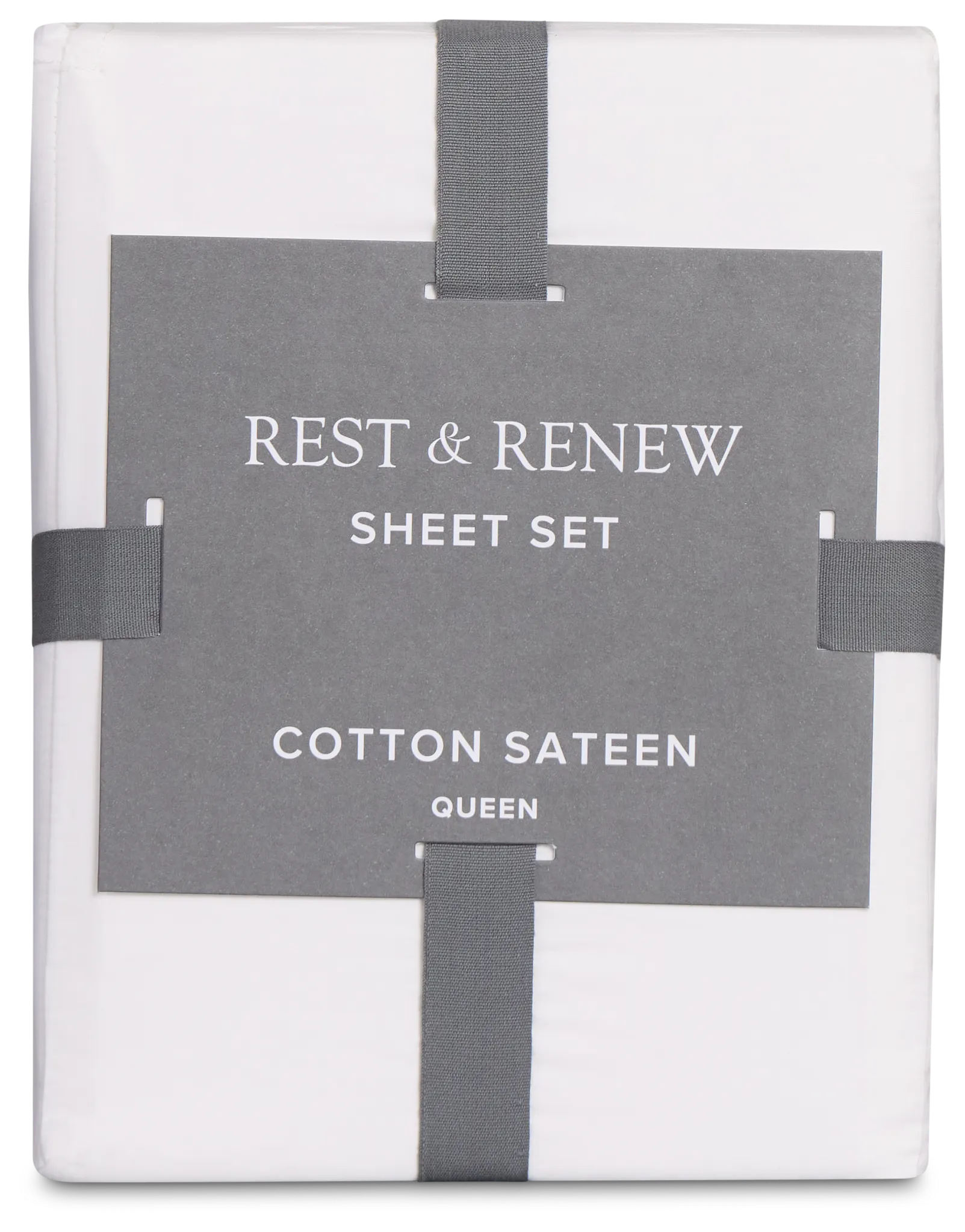 Rest & Renew Cotton Sateen White 300 Thread Sheet Set