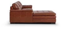 Braden Medium Brown Leather Small Left Chaise Sectional