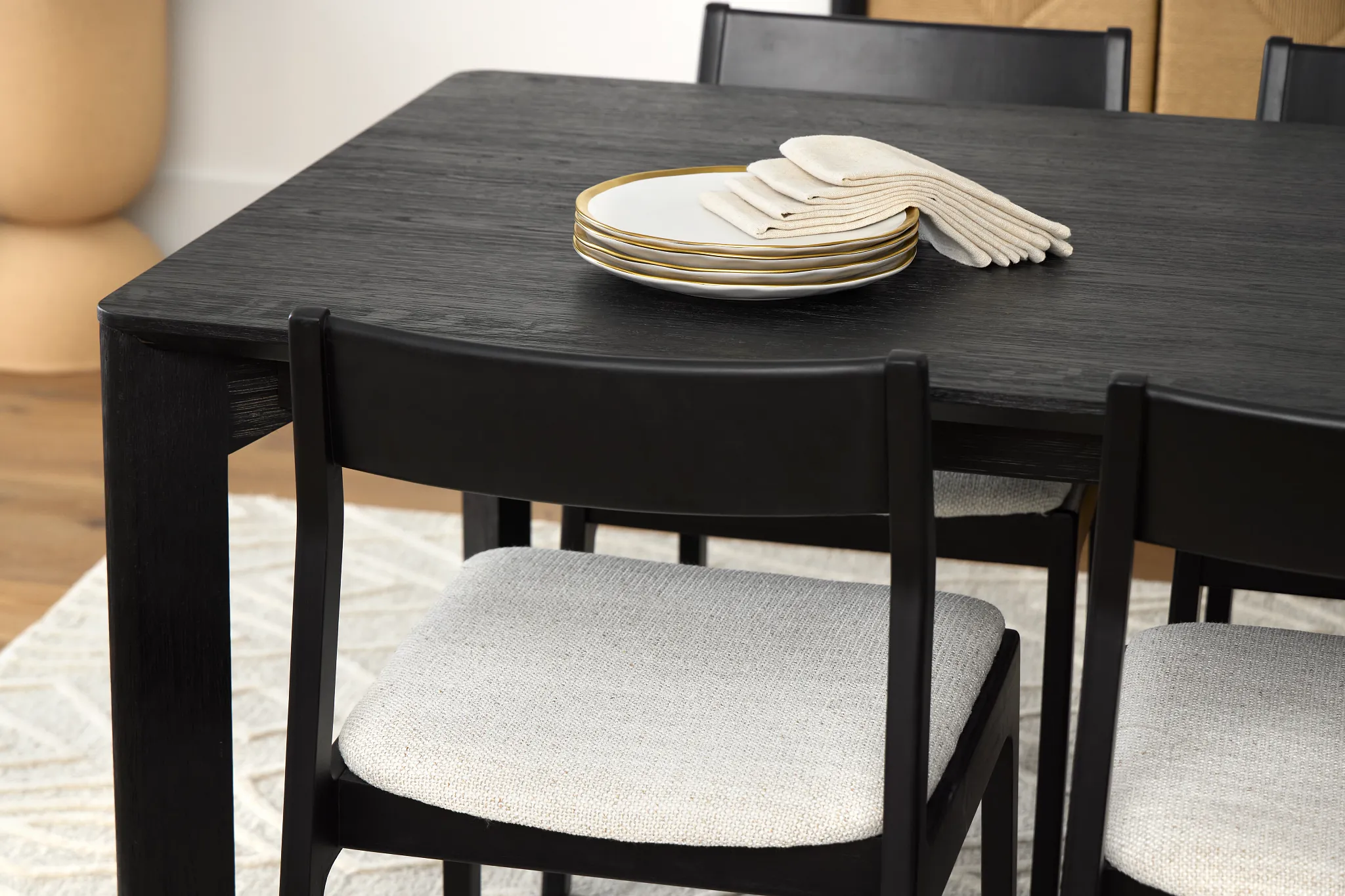 Santorini Black Upholstered Side Chair