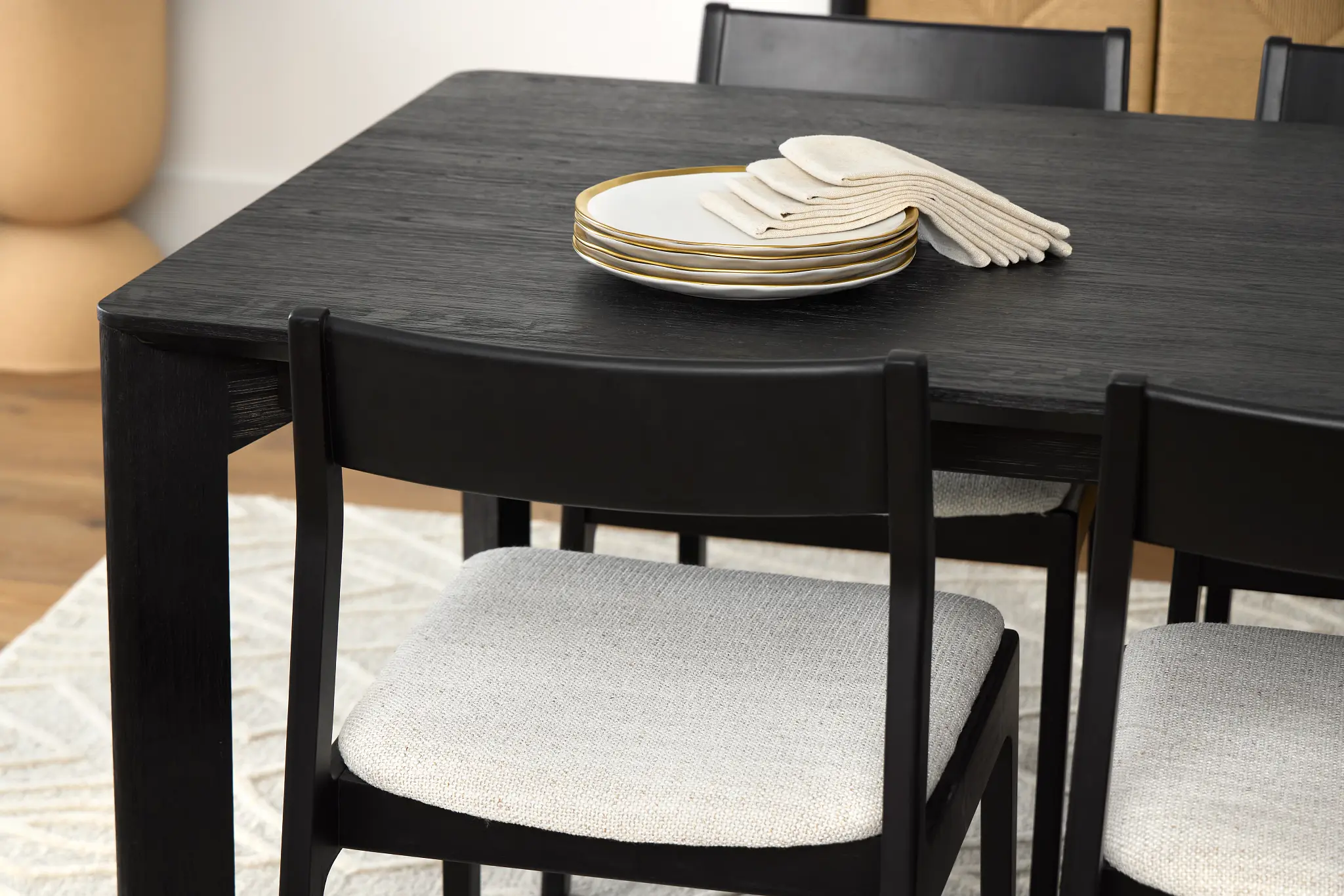 Santorini Black Upholstered Side Chair Santorini Black Upholstered Side Chair