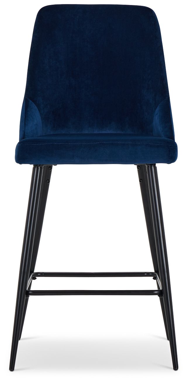 Cameo Dark Blue 27" Upholstered Barstool (2)