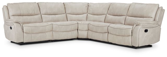 Dober Beige Micro Small Two-arm Manually Reclining Sectional