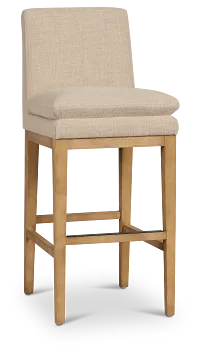 Willow Light Beige Fabric 30" Upholstered Barstool