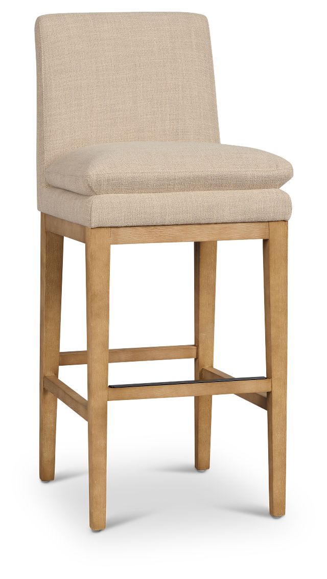 Willow Light Beige Fabric 30" Upholstered Barstool