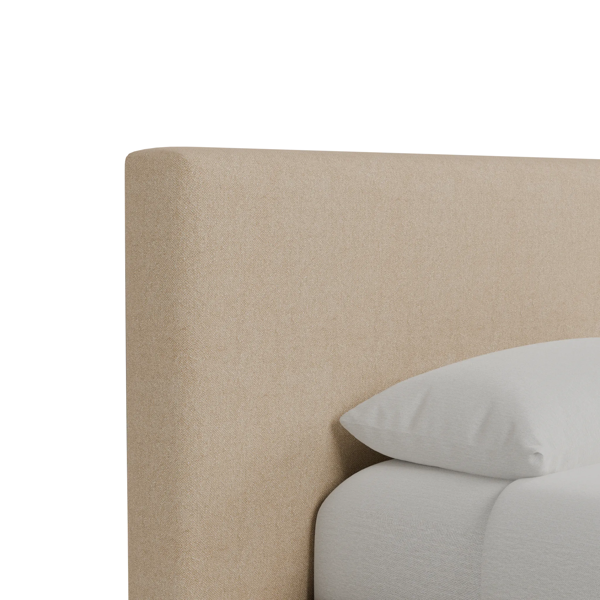 Grayton Merino Light Beige 44" Upholstered Platform Bed