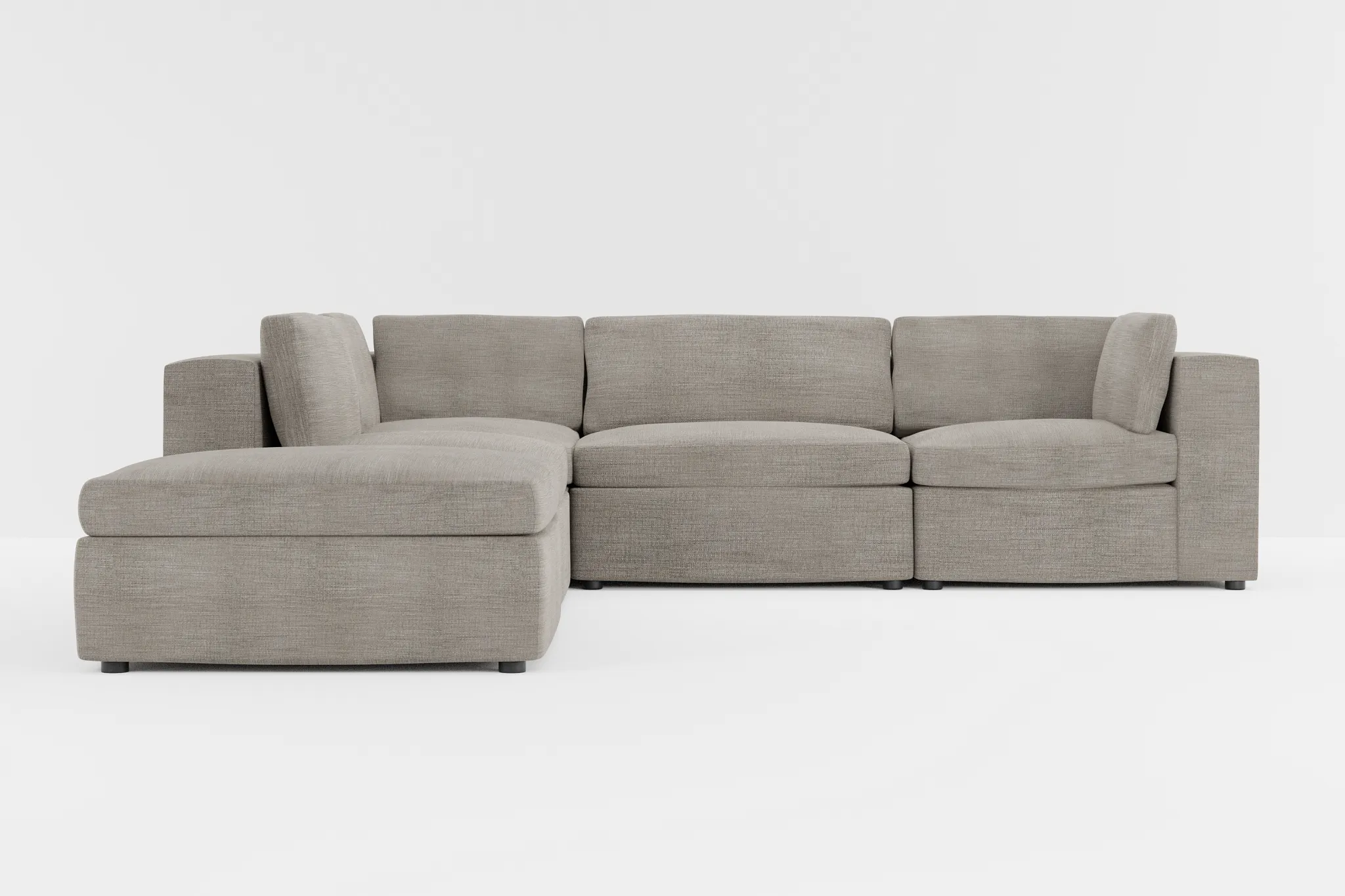 Destin Victory Gray Fabric 5pc Bumper Sectional