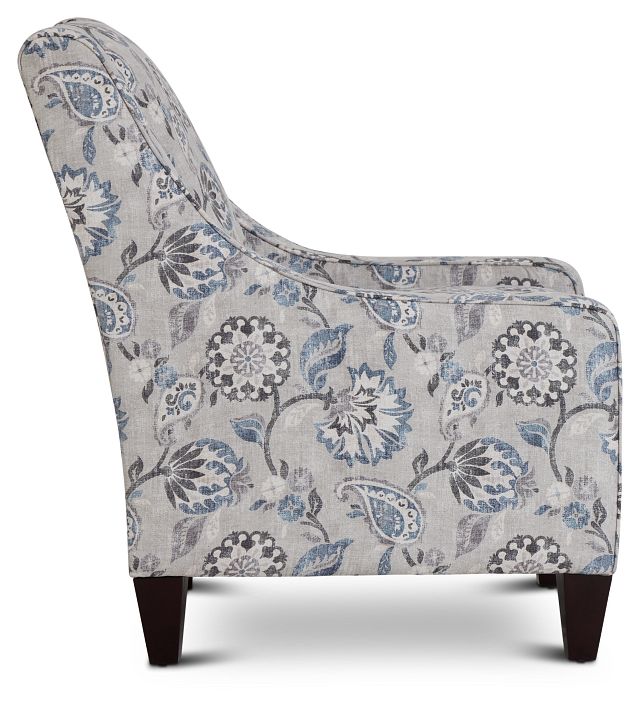 Sylvie Blue Floral Accent Chair