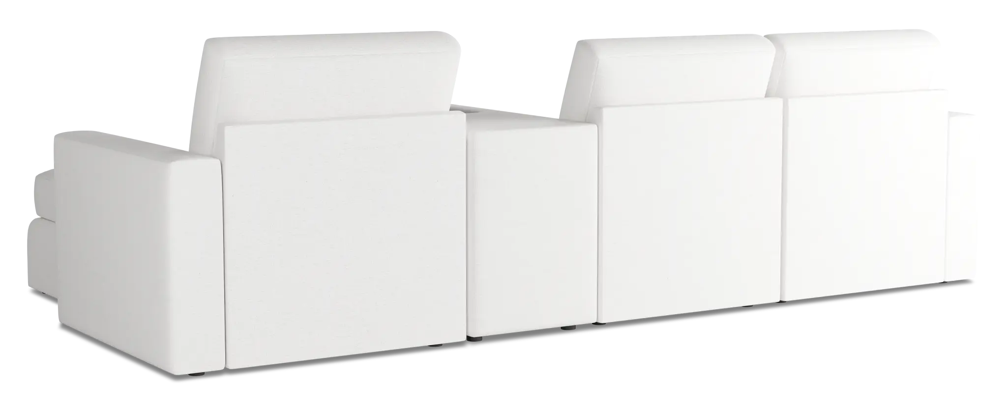 Citymod White Fabric Small Right Chaise Sectional With Storage Console Citymod White Fabric Small Right Chaise Sectional With Storage Console