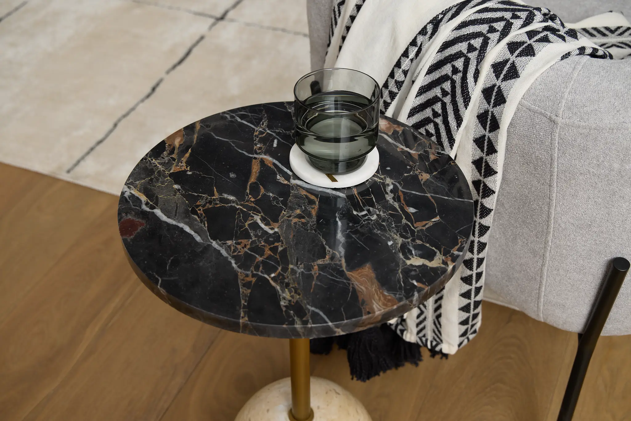 Dolli Beige Round End Table Dolli Beige Round End Table