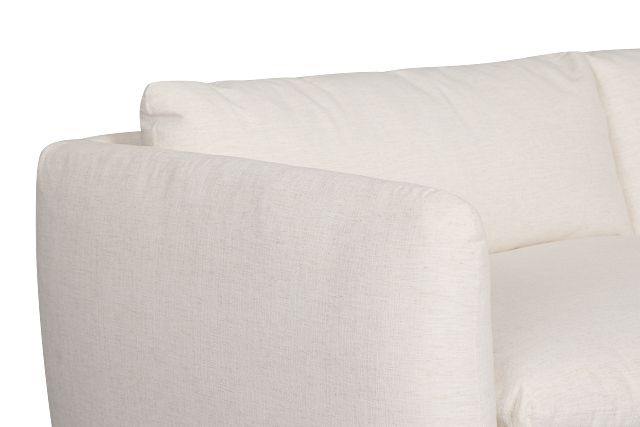 Serena White Fabric 4-piece Left Facing Bumper Sectional