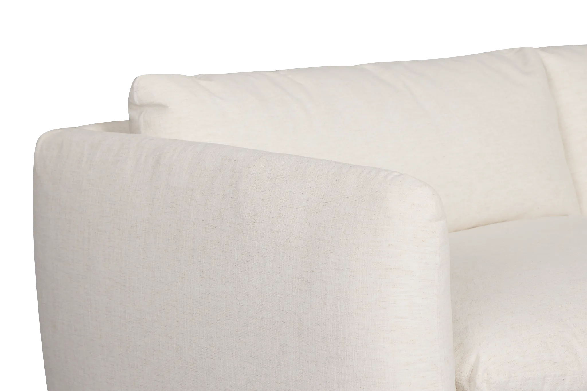 Serena White Fabric 4-piece Left Facing Bumper Sectional