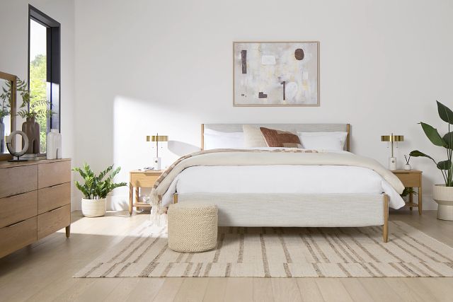 Stockton White Uph Panel Bed